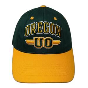 Oregon Ducks NCAA Eclipse Strapback Hat Green Yellow OSFM Embroidered UO Logo